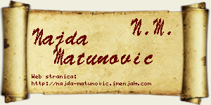 Najda Matunović vizit kartica